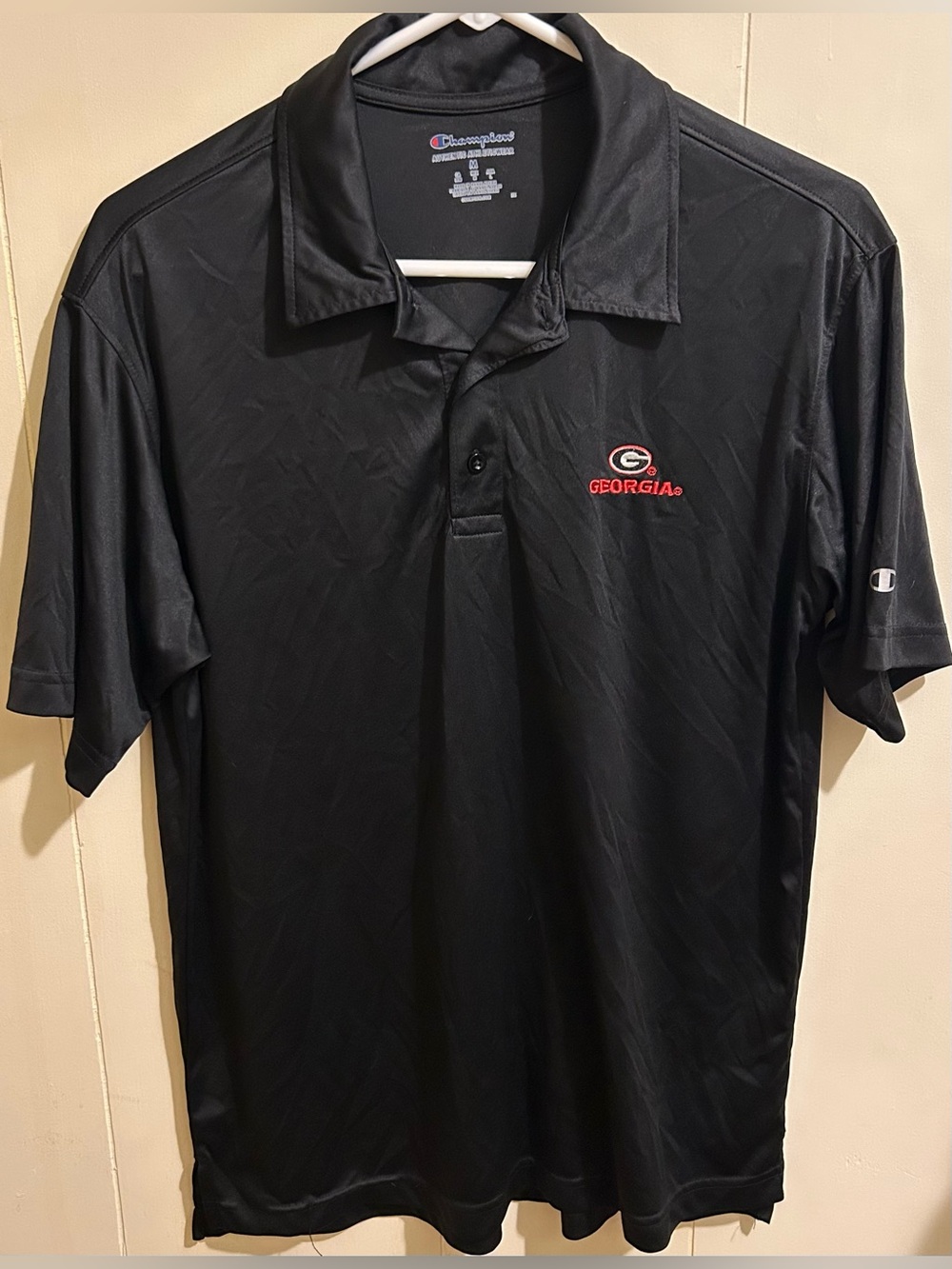 Champion Georgia Bulldogs Black Athletic Polo Shirt Men's M